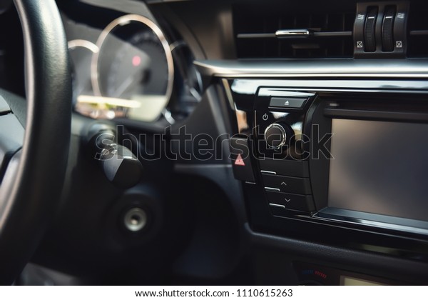 Closeup photo
of car control panel, closeup
photo