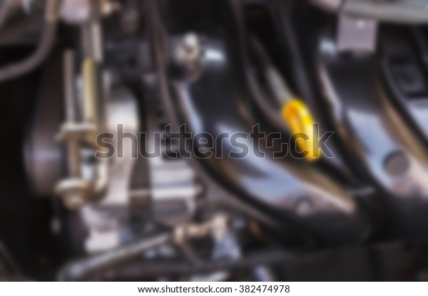 Closeup photo of a\
clean motor block\
(blur)