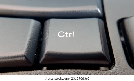 close-up photo of control key in computer keyboard, macro shot - Shutterstock ID 2313966365