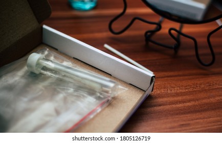 Closeup Photo Of A Covid Swab Test From The Home Kit