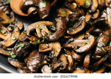 Closeup photo of sautéed Cremini mushrooms - Powered by Shutterstock