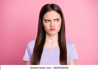 Closeup Photo Displeased Angry Lady Look Stock Photo 1843968340 ...