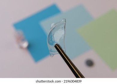 closeup photo of the implantable collamer lens ICL for treating  - Shutterstock ID 2196304839