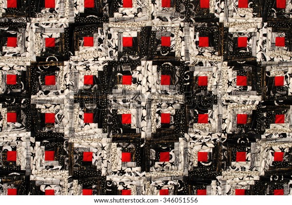 Closeup Photo Log Cabin Quilt Socalled Stock Photo Edit Now