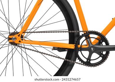 Close-up photo of an orange bicycle - Powered by Shutterstock