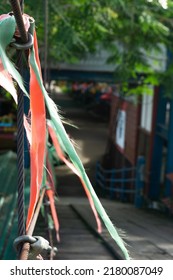 Close-up Photo Of Red And Green Rag With Blurred Background