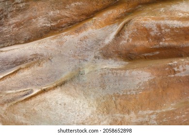 Close-up Photo Texture Of Copper Or Bronze Statue Material.