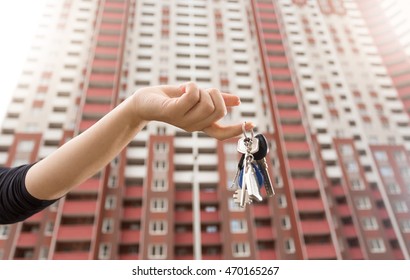 Closeup Photo Of Woman Holding Keys From New Apartment 