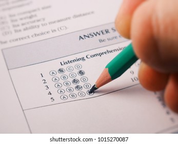 Close-up Photograph Of A Perfect Grade On A Scantron Test.