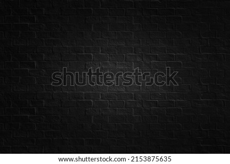 Close-up photos of old black brick texture details background. House, shop, cafe and office design backdrop. Paint brickwork wall and copy space.