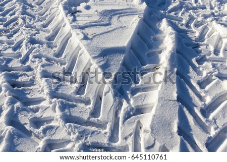 snow tracks Winter Ice