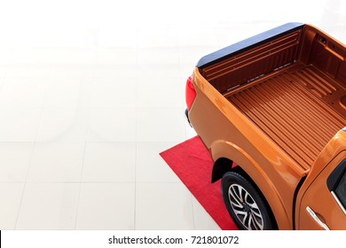 Closeup Pickup Car (truck). Top  View And Over Light