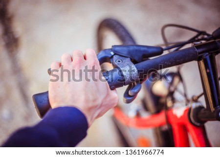 Similar – Image, Stock Photo detail of road bike handlebar