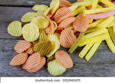 Closeup Of A Pile Of Appetizing Corn Chips Spicy Corn Chips Fritos