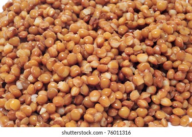 Closeup Of A Pile Of Cooked Lentils