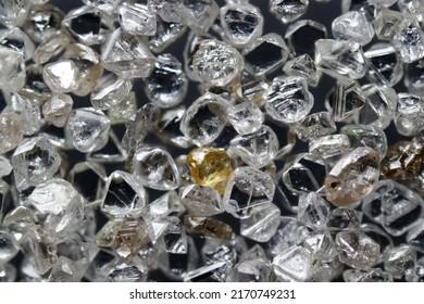 Closeup A Pile Of Natural Rough Diamond Crystal