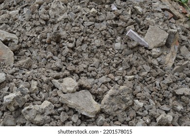 Closeup Of A Pile Of Rubble And Dirt Dug Out At A Construction Site