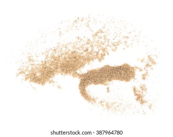 Closeup Of A Pile Of Sand On A White Background