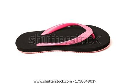 close-up pink sandal isolated on white background.