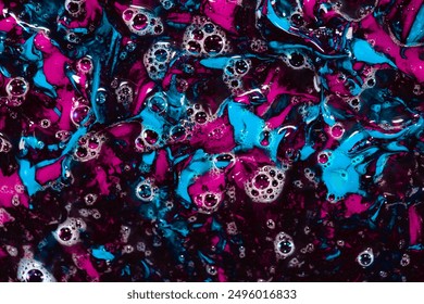 closeup of pink and turquoise fluid paint with brush strokes textured background for design purpose - Powered by Shutterstock