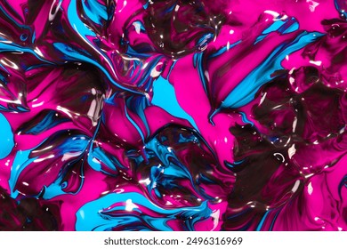 closeup of pink and turquoise fluid paint with brush strokes textured background for design purpose - Powered by Shutterstock