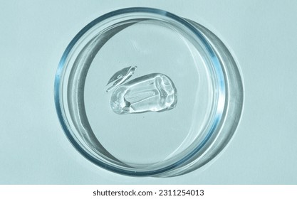close-up of pipette and petri dish with facial serum gel - Shutterstock ID 2311254013
