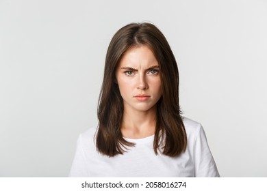 Closeup Pissedoff Young Girl Frowning Looking Stock Photo 2058016274 ...