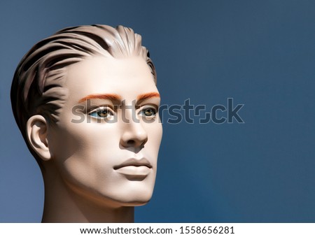Close-up of a plastic mannequin head