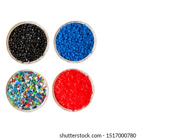 Close-up of plastic polymer granules.  polymer plastic. compound polymer.