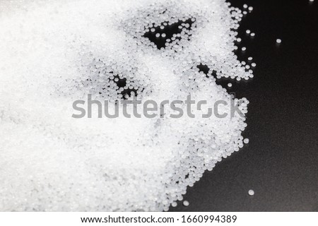 Close-up of plastic polymer granules. polymer plastic. compound polymer.plastic beads