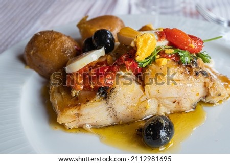 Similar – Image, Stock Photo Cod and potato casserole in sauce