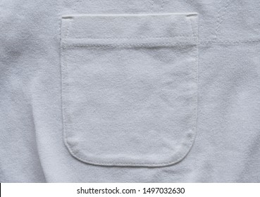 Closeup Pocket On White Cotton Shirt