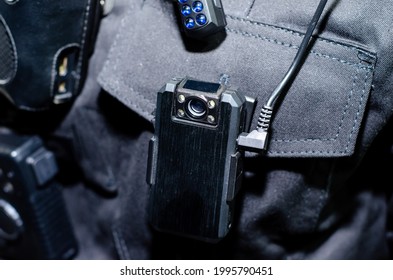 Close-up Of Police Body Camera