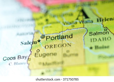 Closeup Portland Oregon On Political Map Stock Photo 371750785 ...