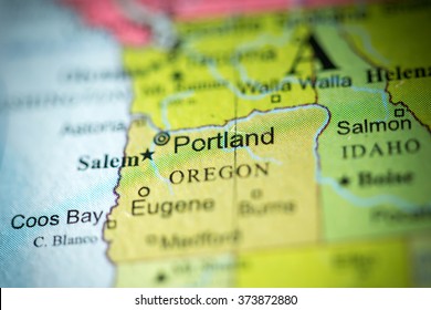 Closeup Portland Oregon On Political Map Stock Photo 373872880 Closeup Portland Oregon On Political 260nw 373872880