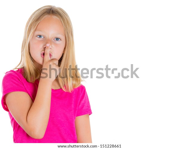 Closeup Portrait Adorable Blonde Girl Putting Stock Photo 151228661 ...