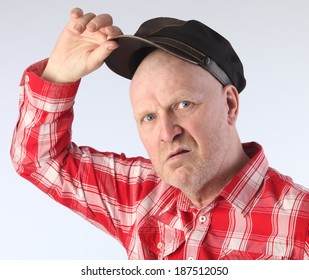 bald guy selfies average hat