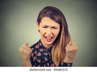 Closeup Portrait Angry Young Woman Having Stock Photo 396681172 ...