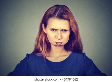 Closeup Portrait Angry Young Woman Puffing Stock Photo 454794862 ...