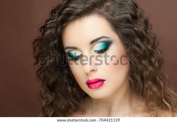 Closeup Portrait Beautiful Dark Haired Girl Stock Photo Edit Now