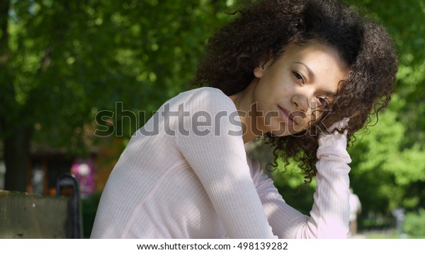 Closeup Portrait Beautiful Mixed Race Woman Stock Photo Edit Now