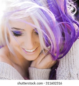 Blonde Hair With Purple Images Stock Photos Vectors Shutterstock