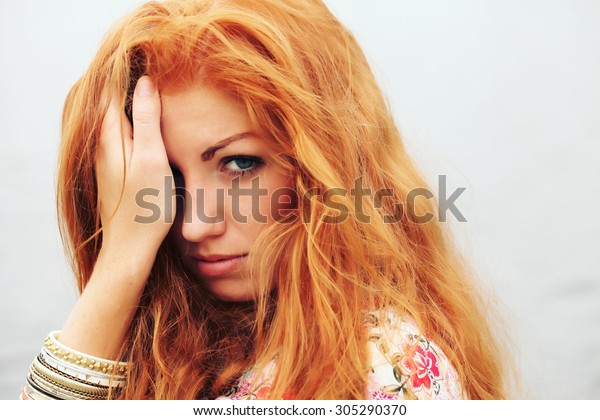 Closeup Portrait Beautiful Young Fashion Model Stock Photo Edit