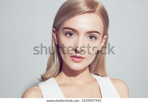 Closeup Portrait Beautiful Young Woman Long Stock Photo Edit Now