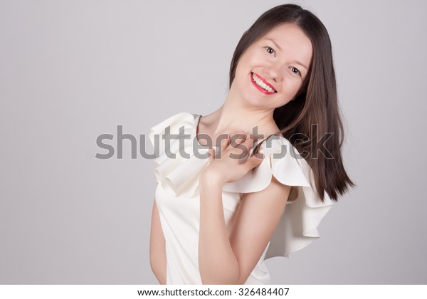 Closeup Portrait Beautiful Young Woman Medium Stock Photo Edit