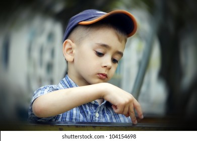 Close-up Portrait Of A Boy 5-7 Years