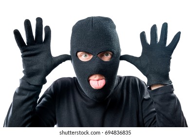 Closeup Portrait Criminal Masked Cheerful Facial Stock Photo (Edit Now ...