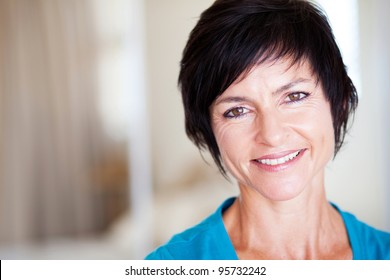 Closeup Portrait Of Elegant Middle Aged Woman