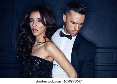 Closeup Portrait Of An Elegant, Stylish, Young Couple