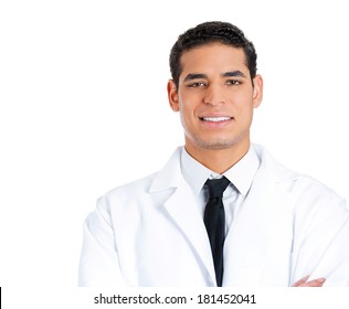 Closeup Portrait Of A Friendly, Happy, Confident Male Healthcare Professional, Dentist, Doctor, Nurse, Assistant, Isolated On White Background. Positive Human Face Expressions, Emotions, Attitude